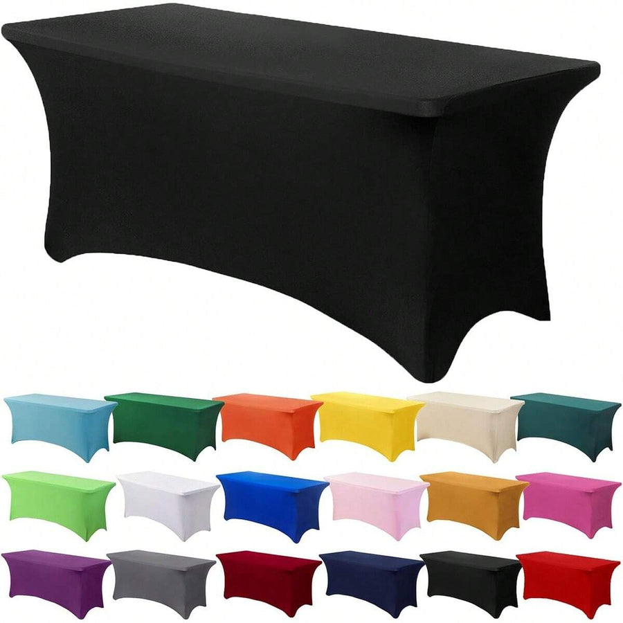 1pc Stretch Tablecloth, Elastic Tablecloth, Suitable For Rectangular Tablecloth, Universal Stretch Patio Tablecloth, Suitable For Weddings, Banquets, Parties And Various Events, Size 6ft/8ft, Home Decor Textile