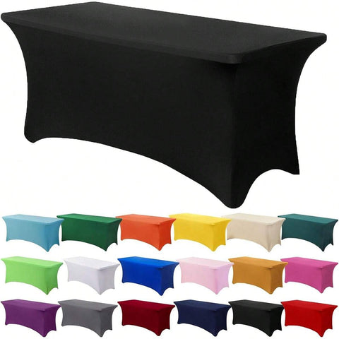 1pc Stretch Tablecloth, Elastic Tablecloth, Suitable For Rectangular Tablecloth, Universal Stretch Patio Tablecloth, Suitable For Weddings, Banquets, Parties And Various Events, Size 6ft/8ft, Home Decor Textile
