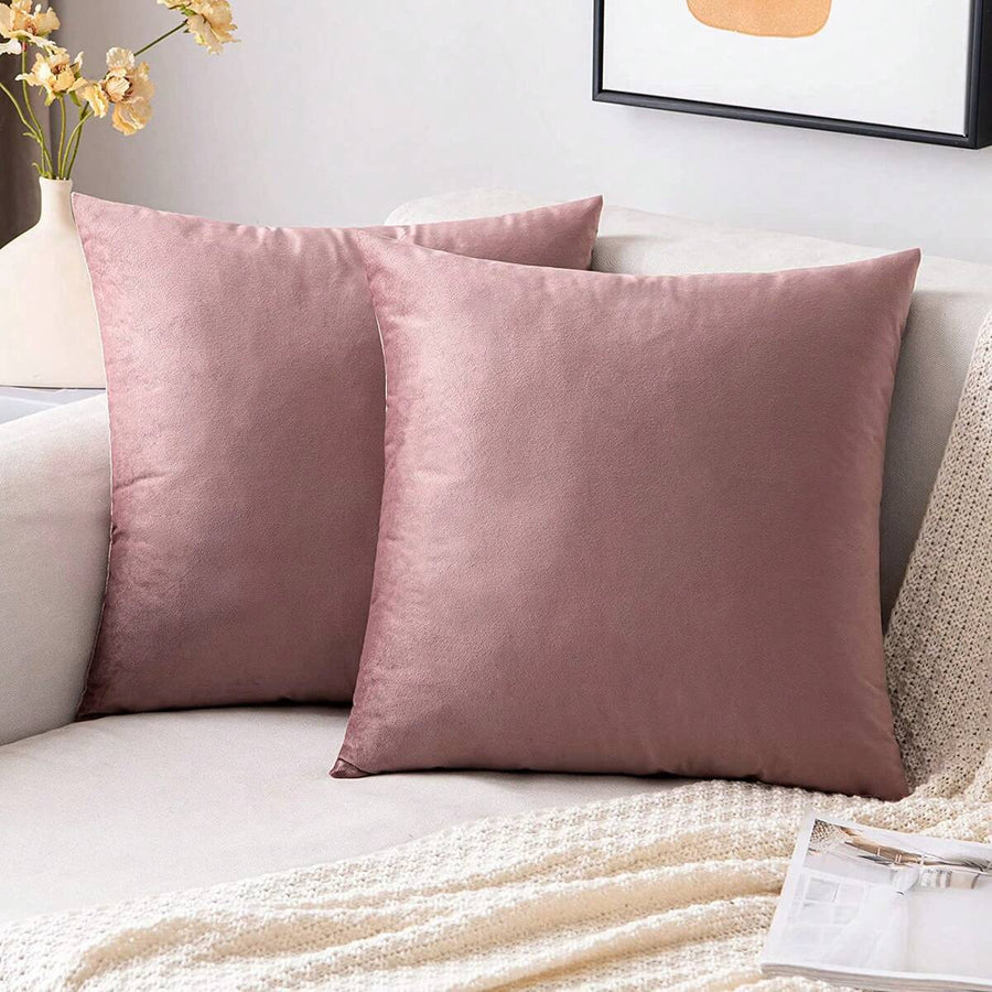 1pc Velvet Decorative Throw Pillow Cover, Soft Square Cushion Case For Sofa Bed Car, 18x18 Inches, Lotus Pink, Pillow Core Not Included
