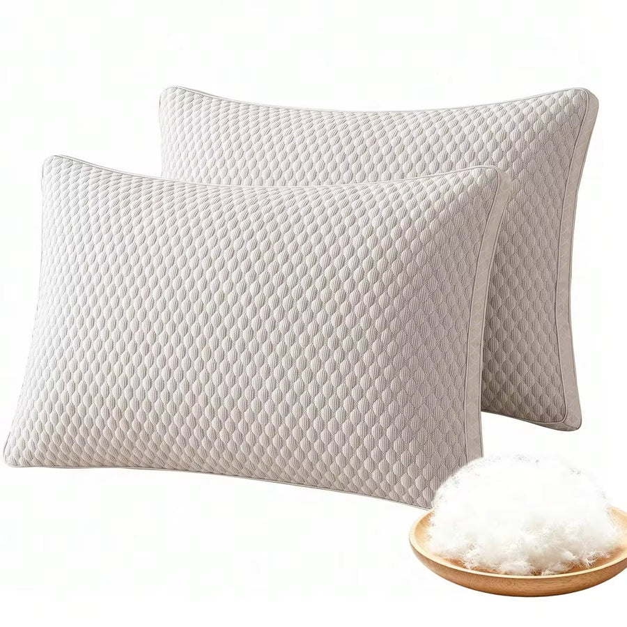 2PCS Cooling Pillow: Breathable Summer Cervical Neck Support For Home Sleep, Bed Pillows For Sleeping, 2026 New Pillows Standard Size For Side, Back & Stomach Sleepers, Cooling Pillows For Bed
